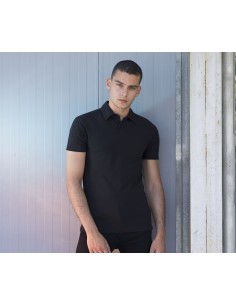 S-SF042-Mens Short Sleeved Stretch Polo 2